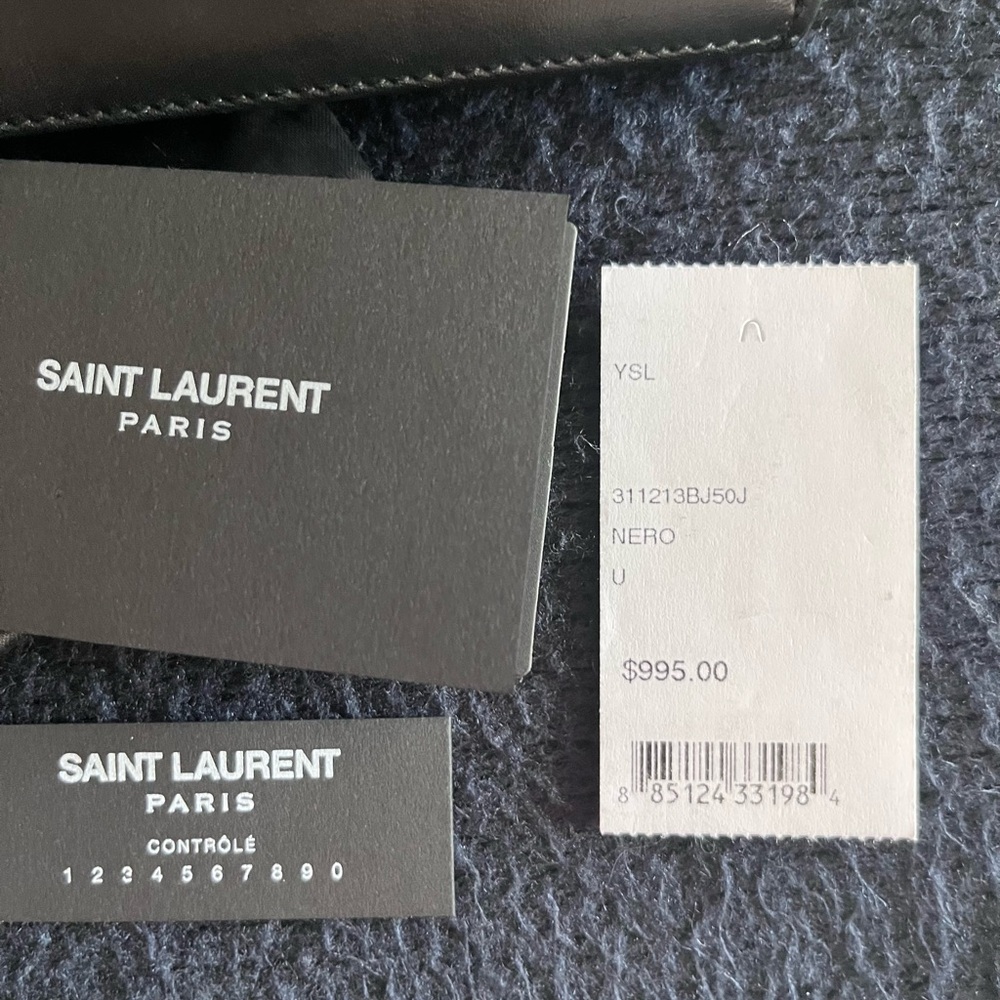 Black Y-Accented YSL Clutch - Picture 9 of 17